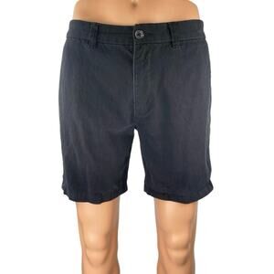 New Look Men's Black High Waisted Slim Leg Casual Khaki Chino Shorts Size 32